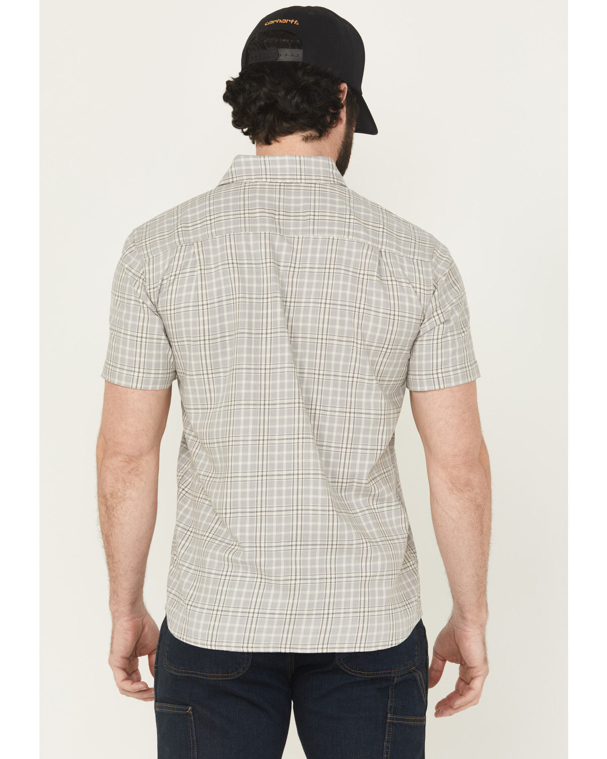 Carhartt Men's Rugged FleX&trade; Relaxed Fit Lightweight Short Sleeve Plaid Print Button-Down Stretch Work Shirt