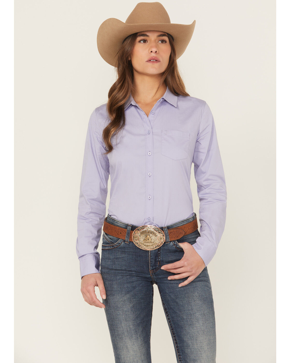 Ariat Women's Boot Barn Exclusive Solid Kirby Long Sleeve Button-Down Stretch Western Shirt