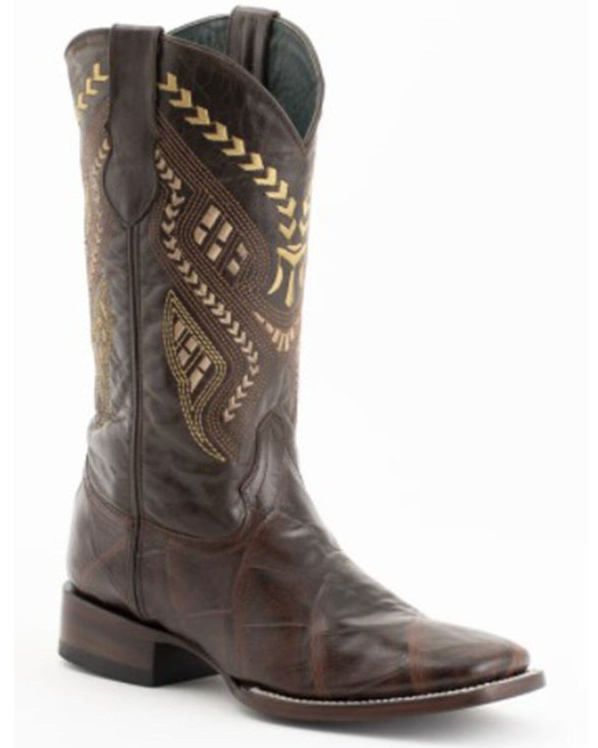 Ferrini Men's Jeese Brown Alligator Print Western Boots - Broad Square Toe