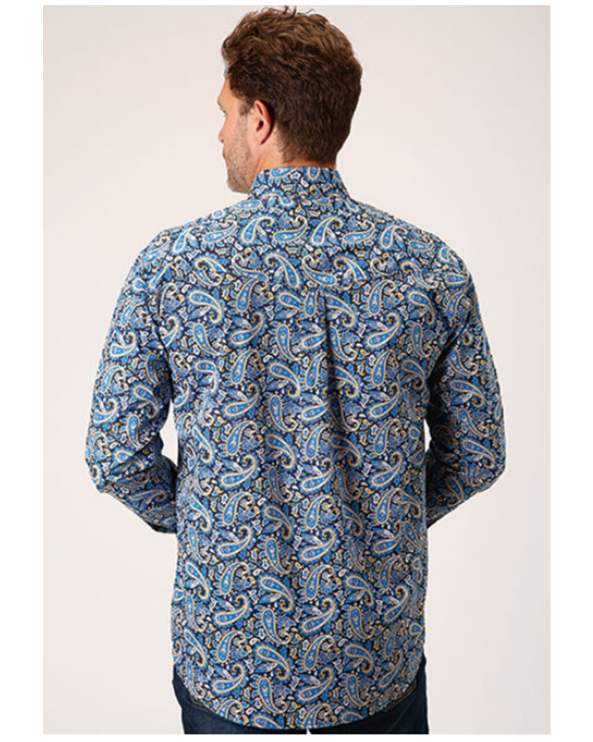 Roper Men's Amarillo Paisley Print Long Sleeve Button Down Western Shirt