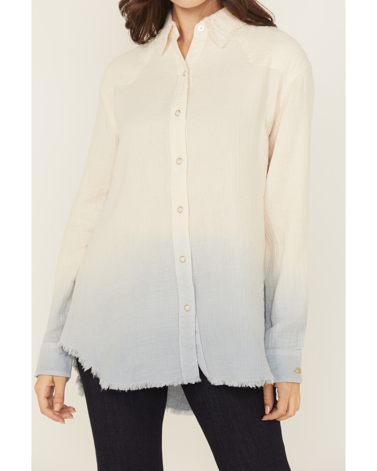 Wrangler X Lainey Wilson Women's Call A Cowboy Ombre Long Sleeve Snap Layering Shirt