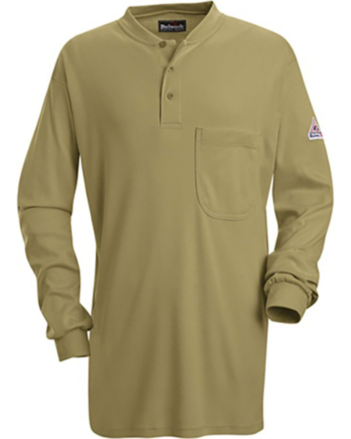 Bulwark Men's FR Tagless Henley Long Sleeve Work Shirt