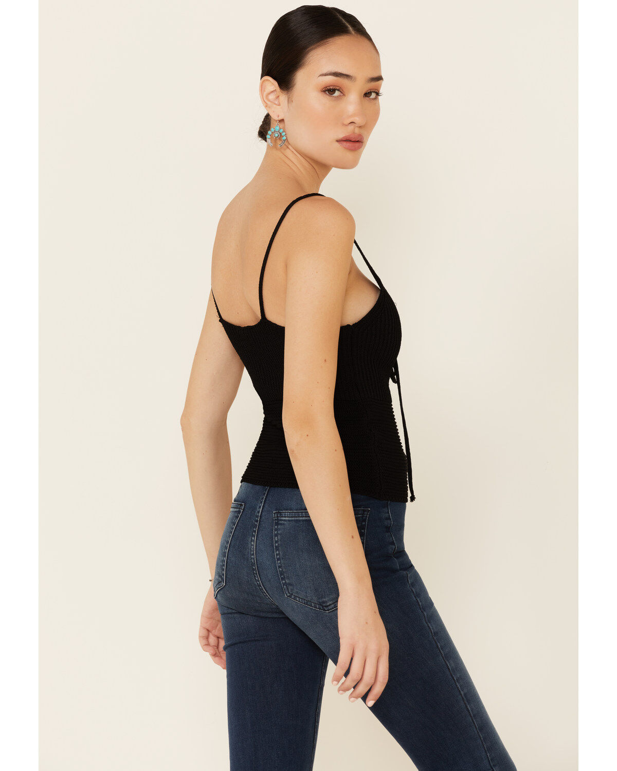 Mystree Women's Sweater-Knit Lace-Up Cami