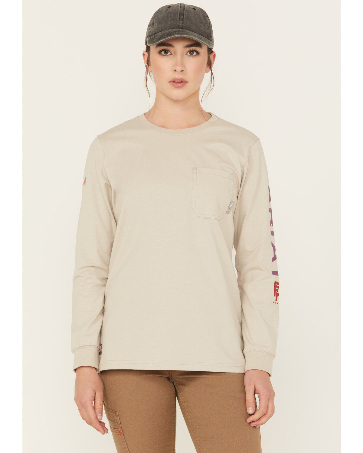 Ariat Women's FR Stretch Logo Long Sleeve Work Tee