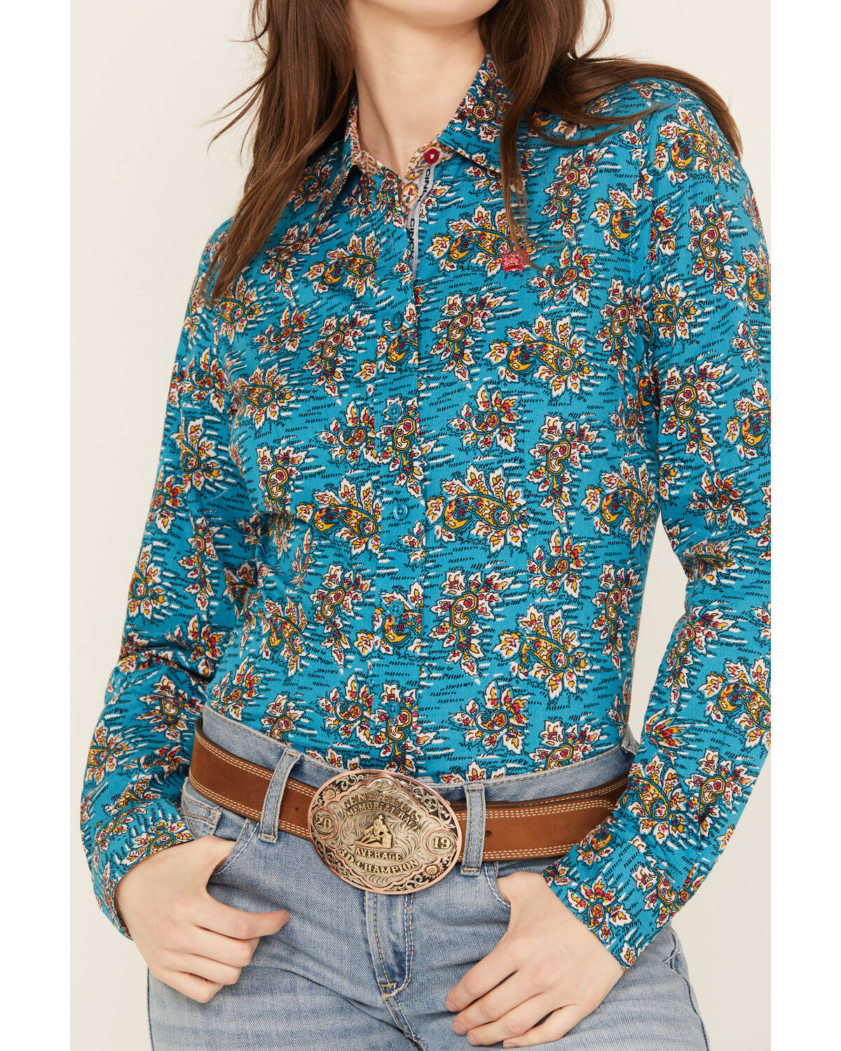 Cinch Women's Floral Long Sleeve Button-Down Western Shirt
