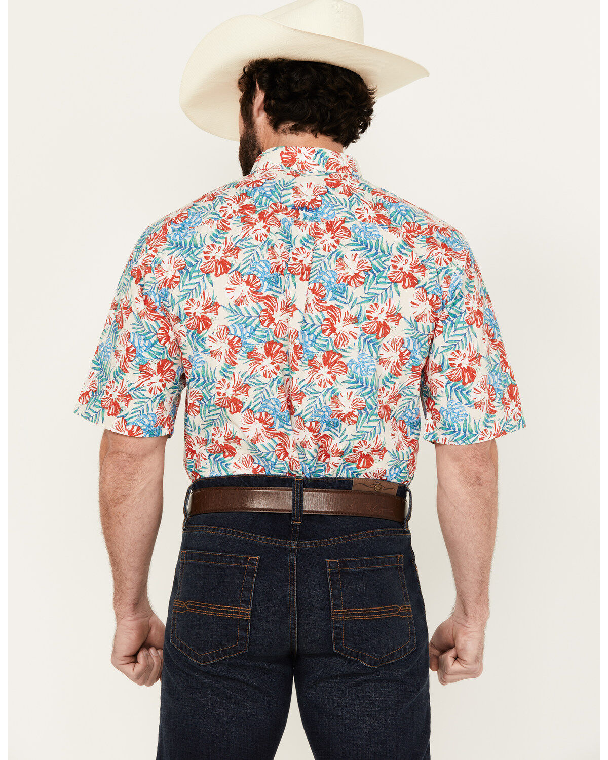 Ariat Men's Dillan Hawaiian Floral Print Short Sleeve Button-Down Western Shirt