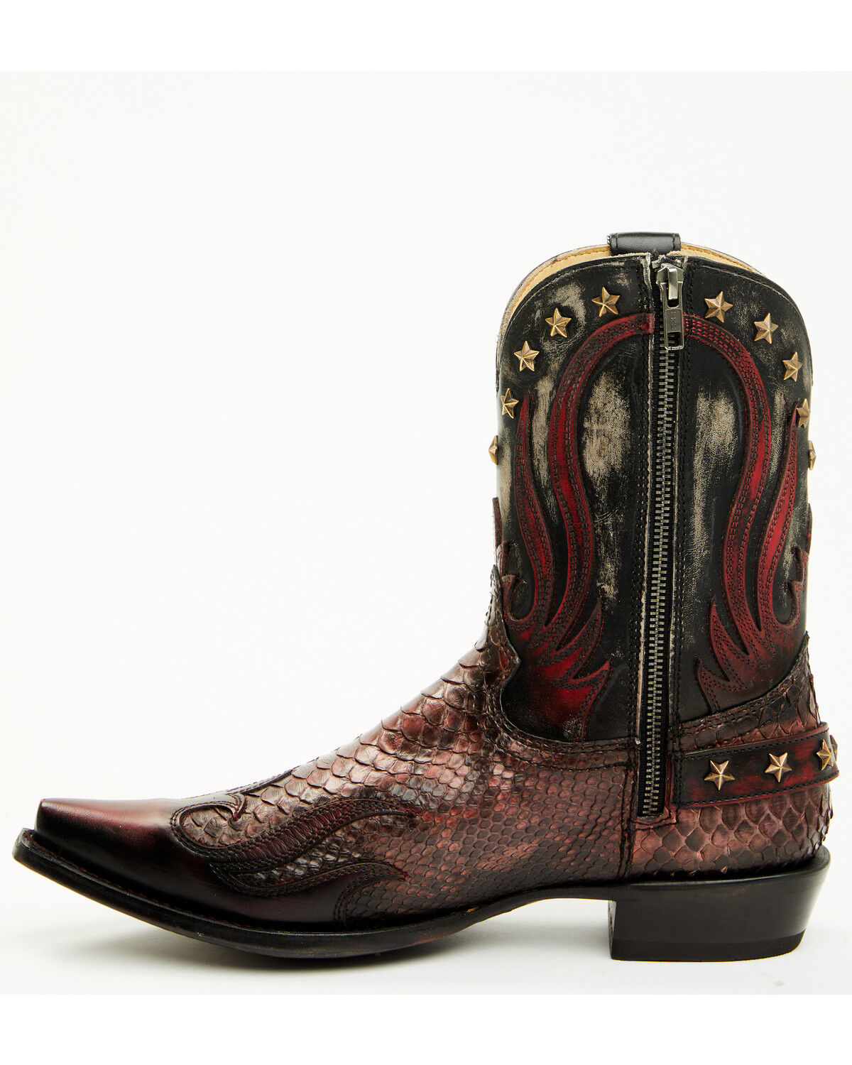 Corral Men's Exotic Python Studded Short Western Boots - Snip Toe