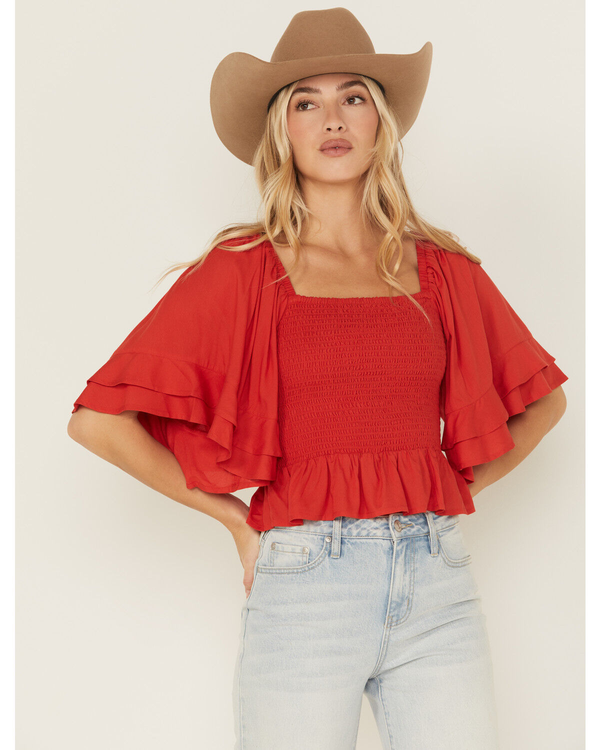 Shyanne Women's Ruffle Sleeve Top