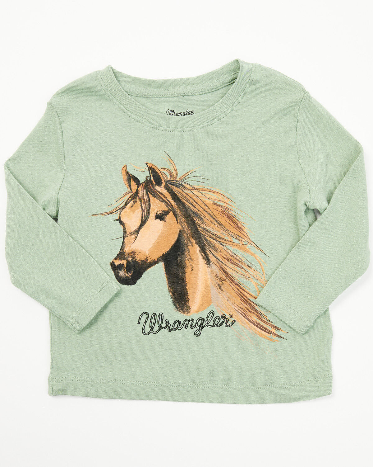 Wrangler Toddler Girls' Horse Logo Long Sleeve Graphic Shirt