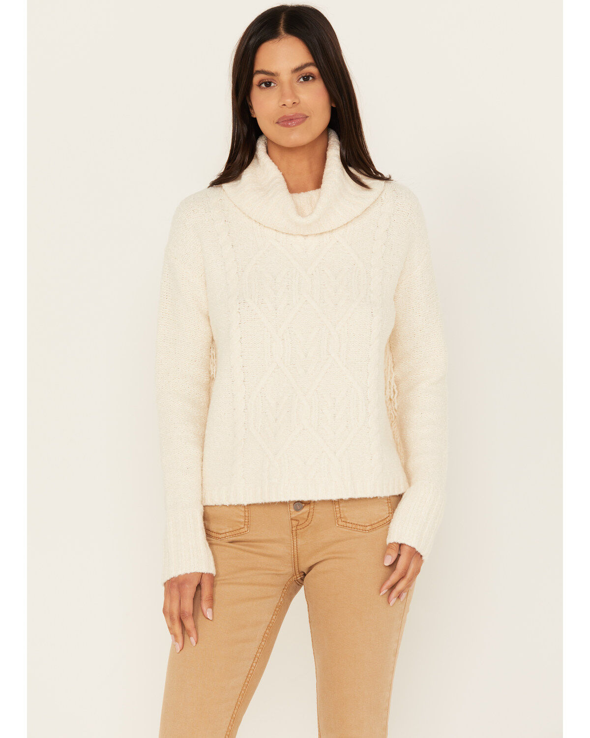 Shyanne Women's Cable Fringe Sweater
