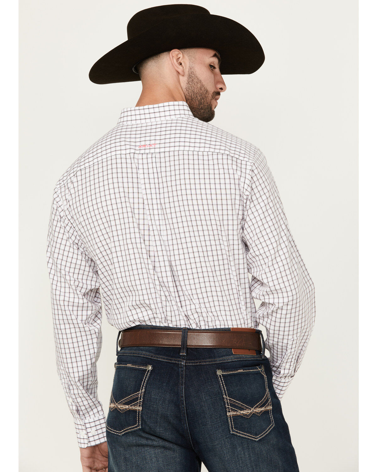 Ariat Men's Briggs Windowpane Plaid Print Long Sleeve Button-Down Western Shirt