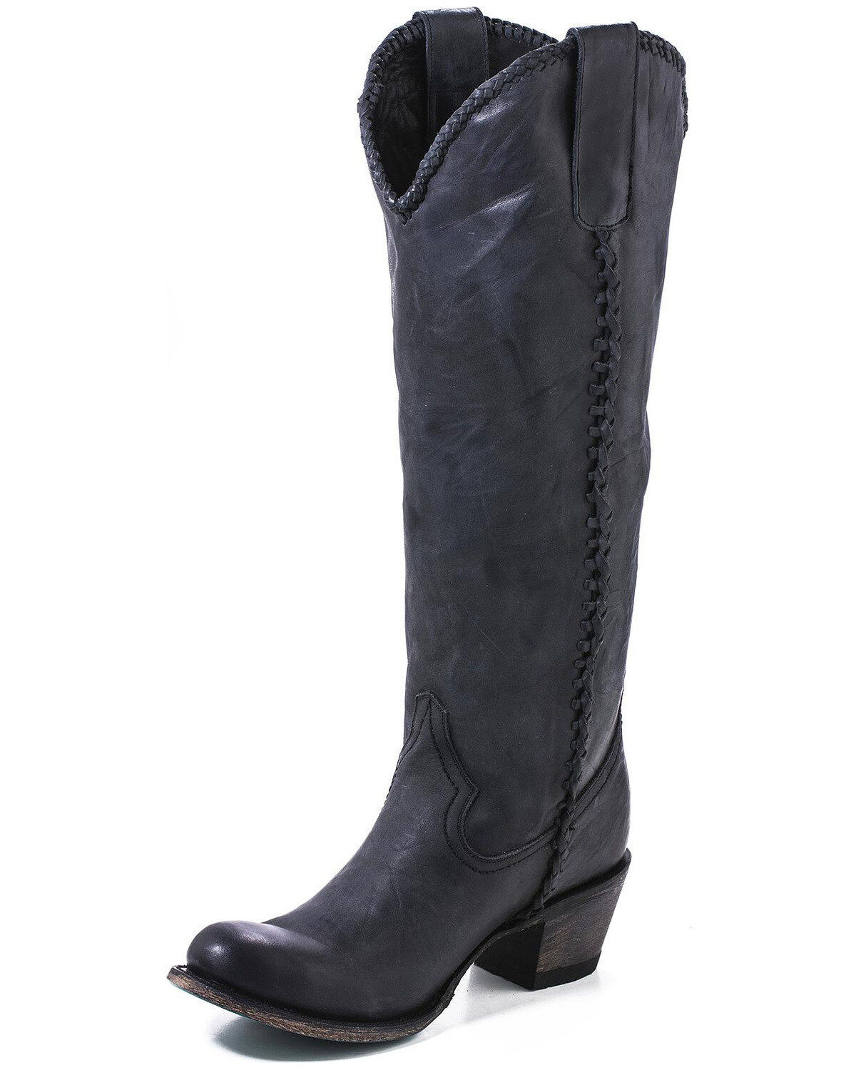 Lane Women's Plain Jane Distressed Round Toe Western Boots