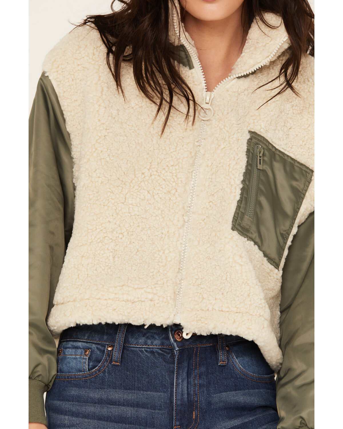 Cleo + Wolf Women's Zip-Up Cropped Jacket