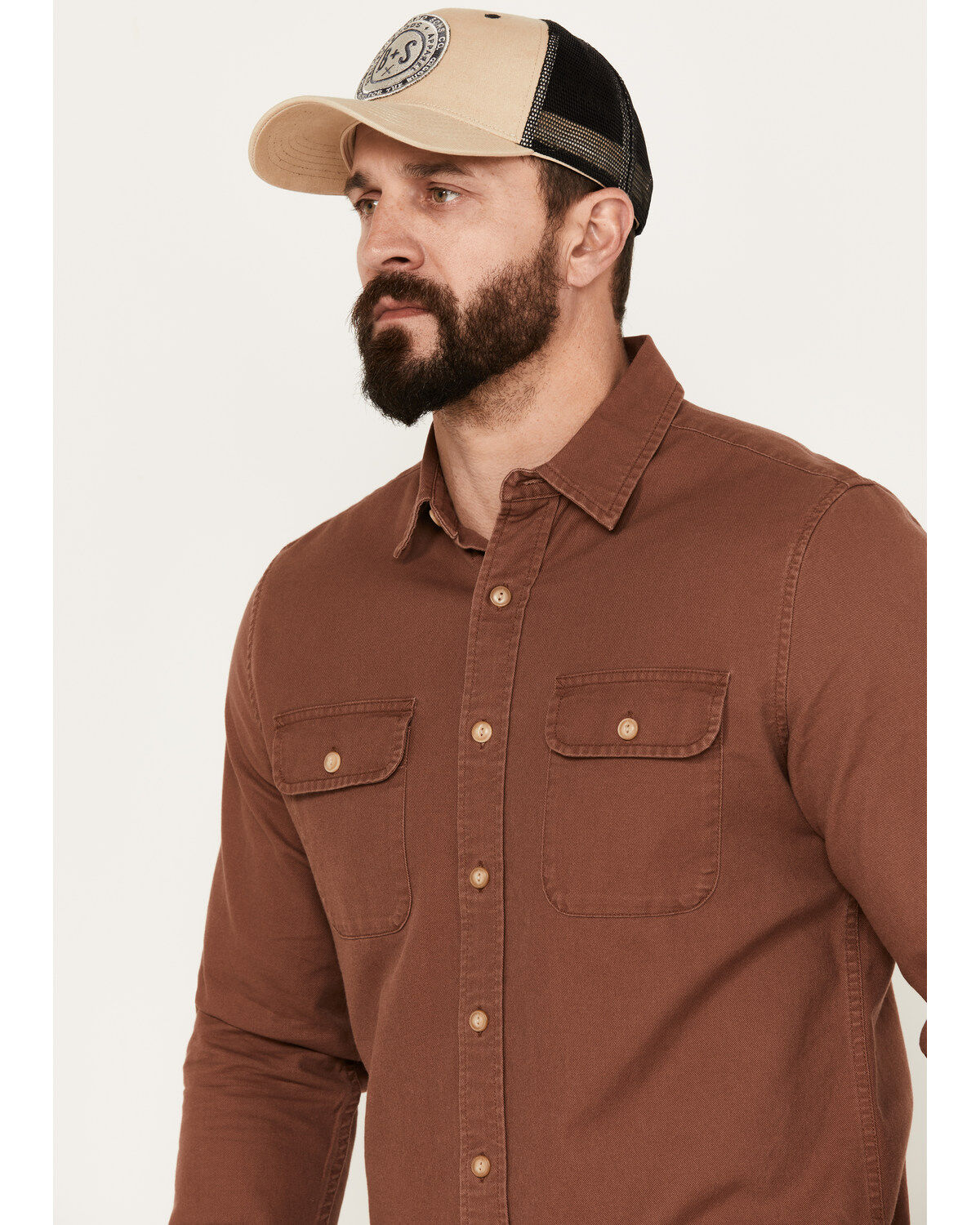 Pendleton Men's Beach Shack Solid Long Sleeve Button-Down Western Shirt