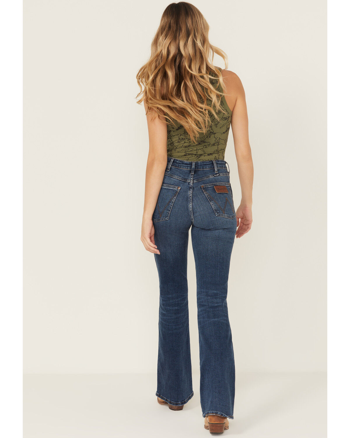 Wrangler Retro Women's Medium Wash Aria High Rise Flare Stretch Denim Jeans