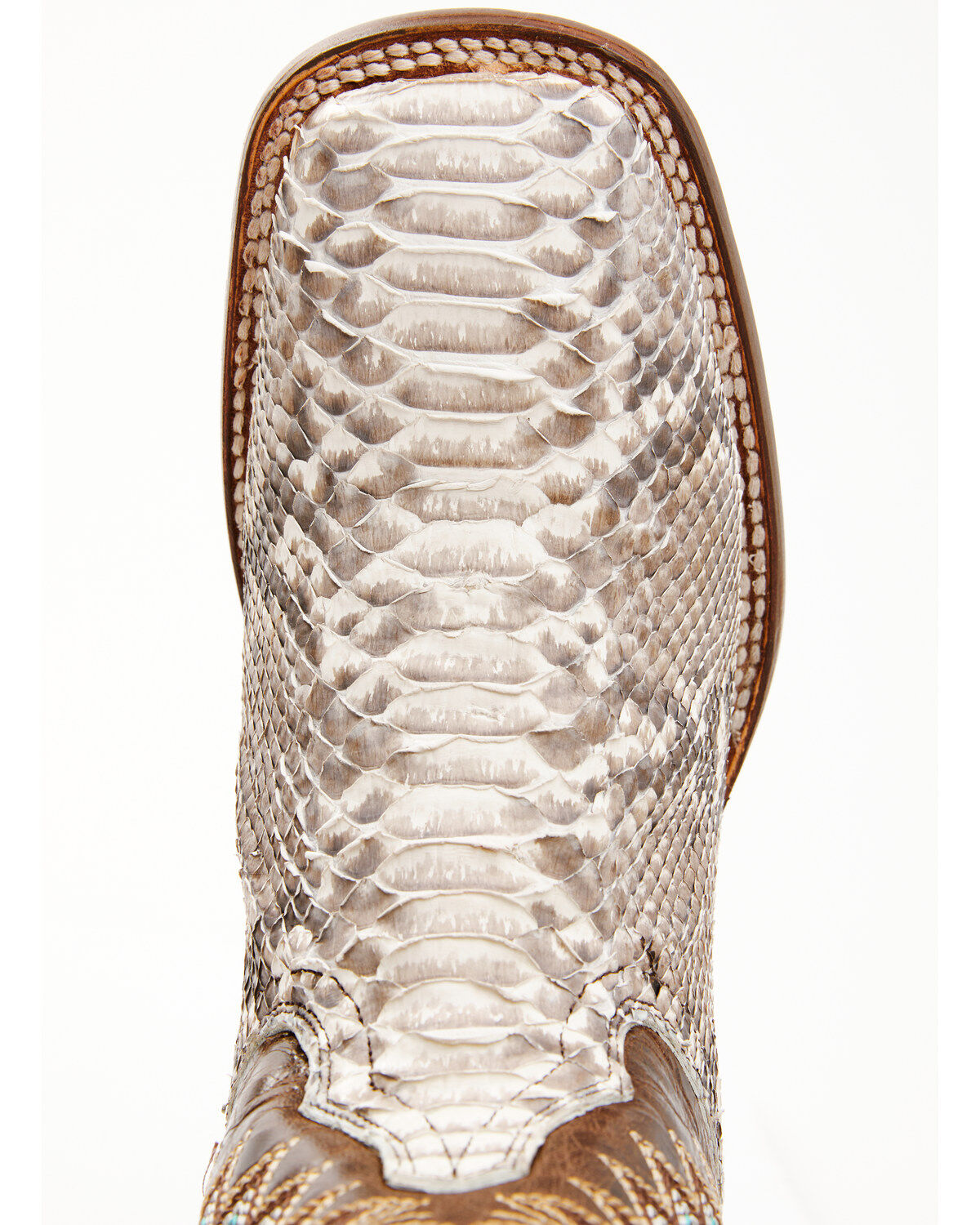 Dan Post Women's Back Cut Natural Python Exotic Western Boot - Broad Square Toe