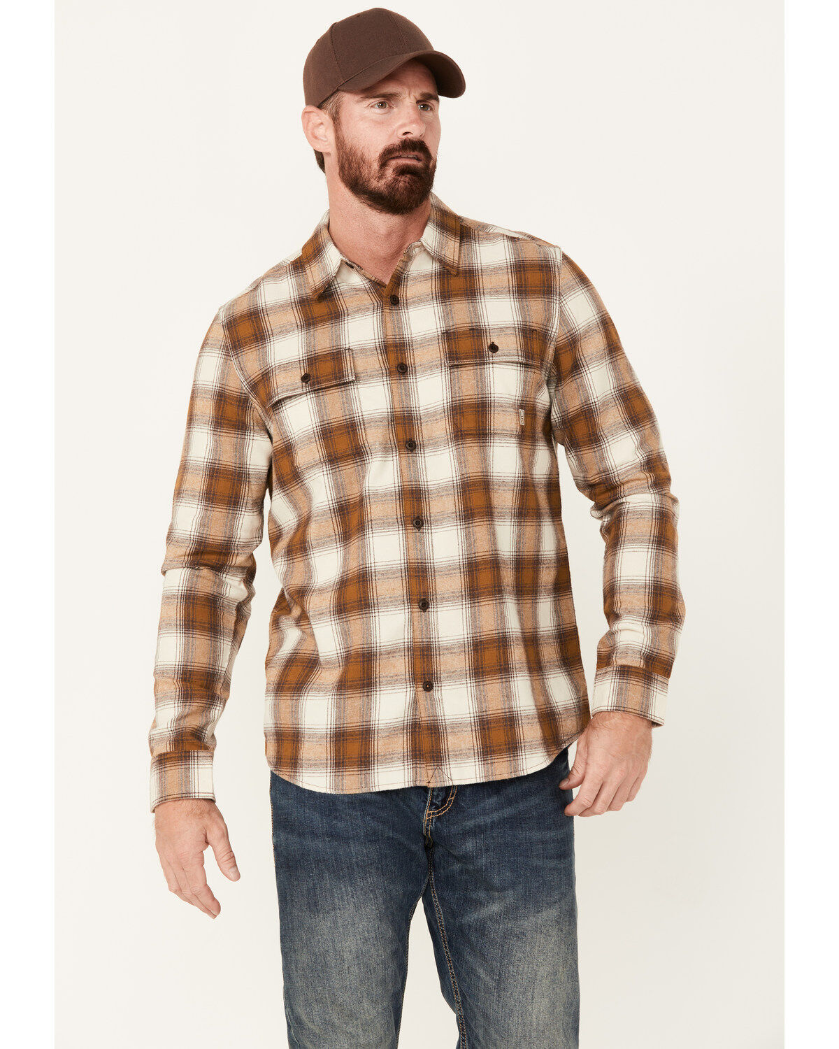 Brothers and Sons Men's Stewert Everyday Plaid Print Button Down Western Flannel Shirt