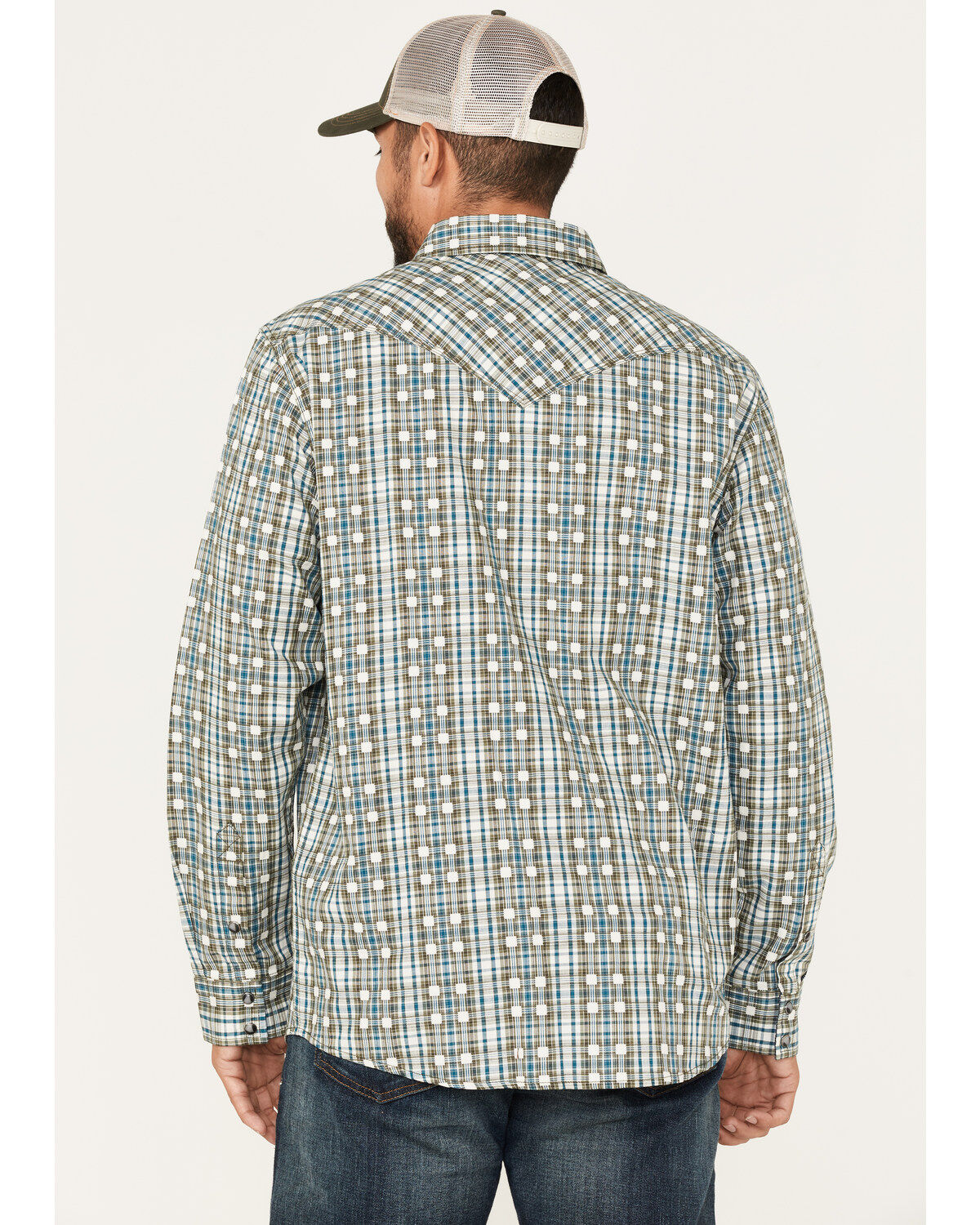 Moonshine Spirit Men's Rough Patch Plaid Snap Western Shirt