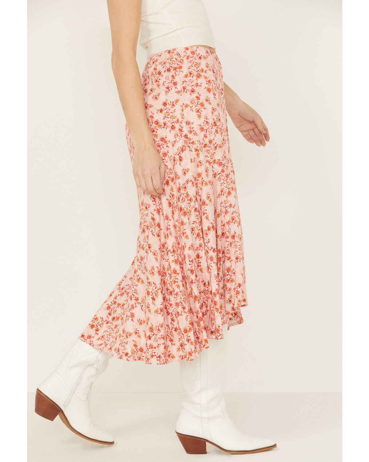 Shyanne Women's Floral Print High-Low Midi Skirt