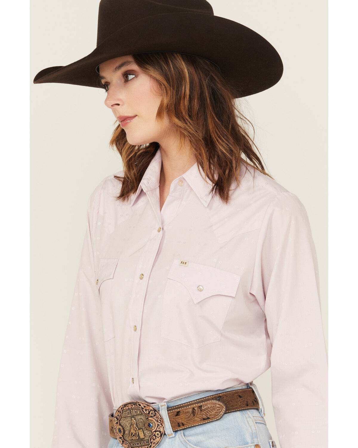 Cowboygirl by Jenna Paulette Women's Solid Long Sleeve Pearl Snap Western Shirt