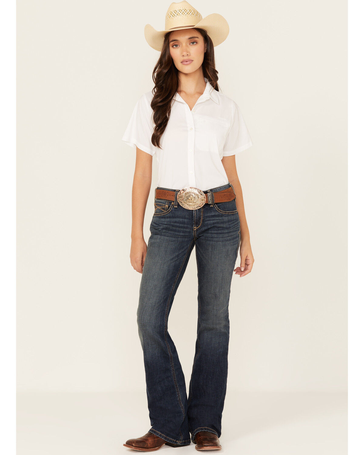 Ariat Women's Sonia Dark Wash Mid Rise Bootcut Stretch Denim Jeans