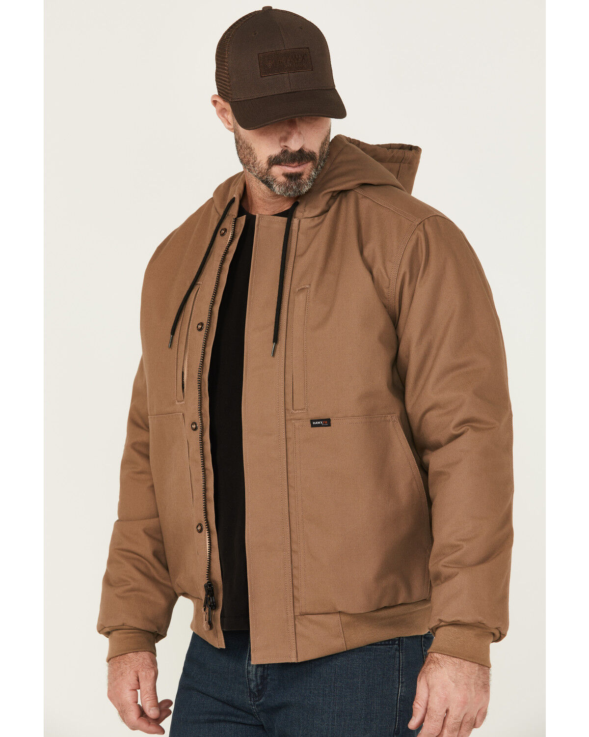 Hawx Men's FR Hooded Bomber Work Jacket