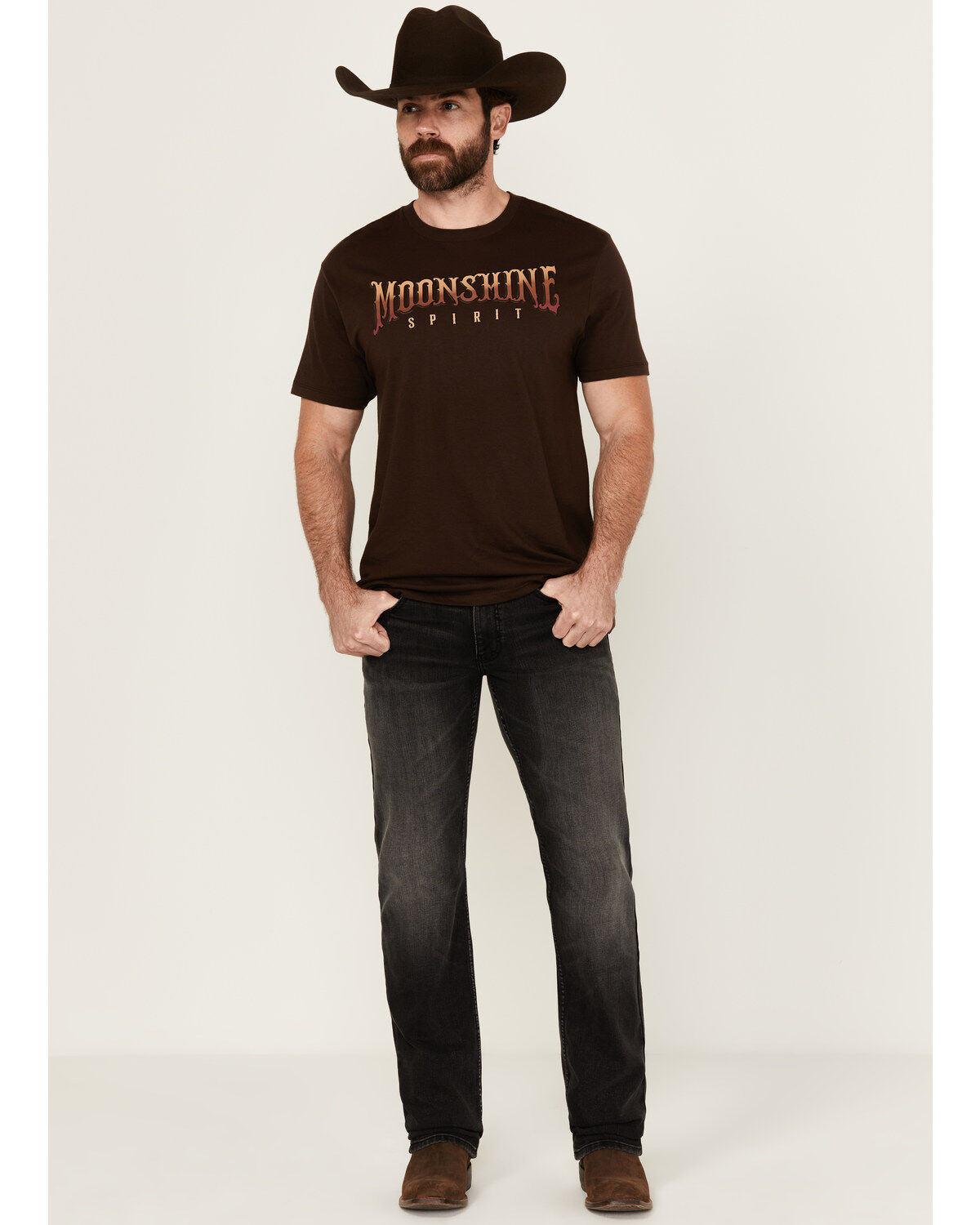 Moonshine Spirit Men's Rocky Mountain Black Wash Slim Stretch Denim Jeans