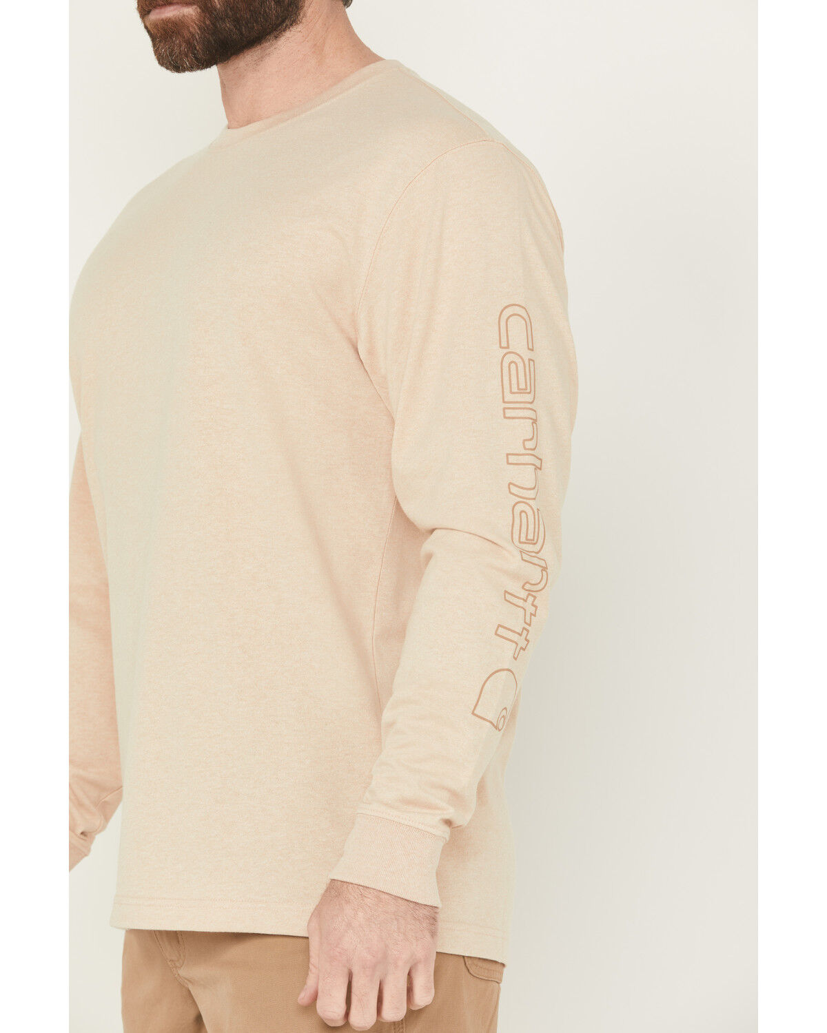 Carhartt Men's Loose Fit Heavyweight Logo Long Sleeve Graphic Work T-Shirt