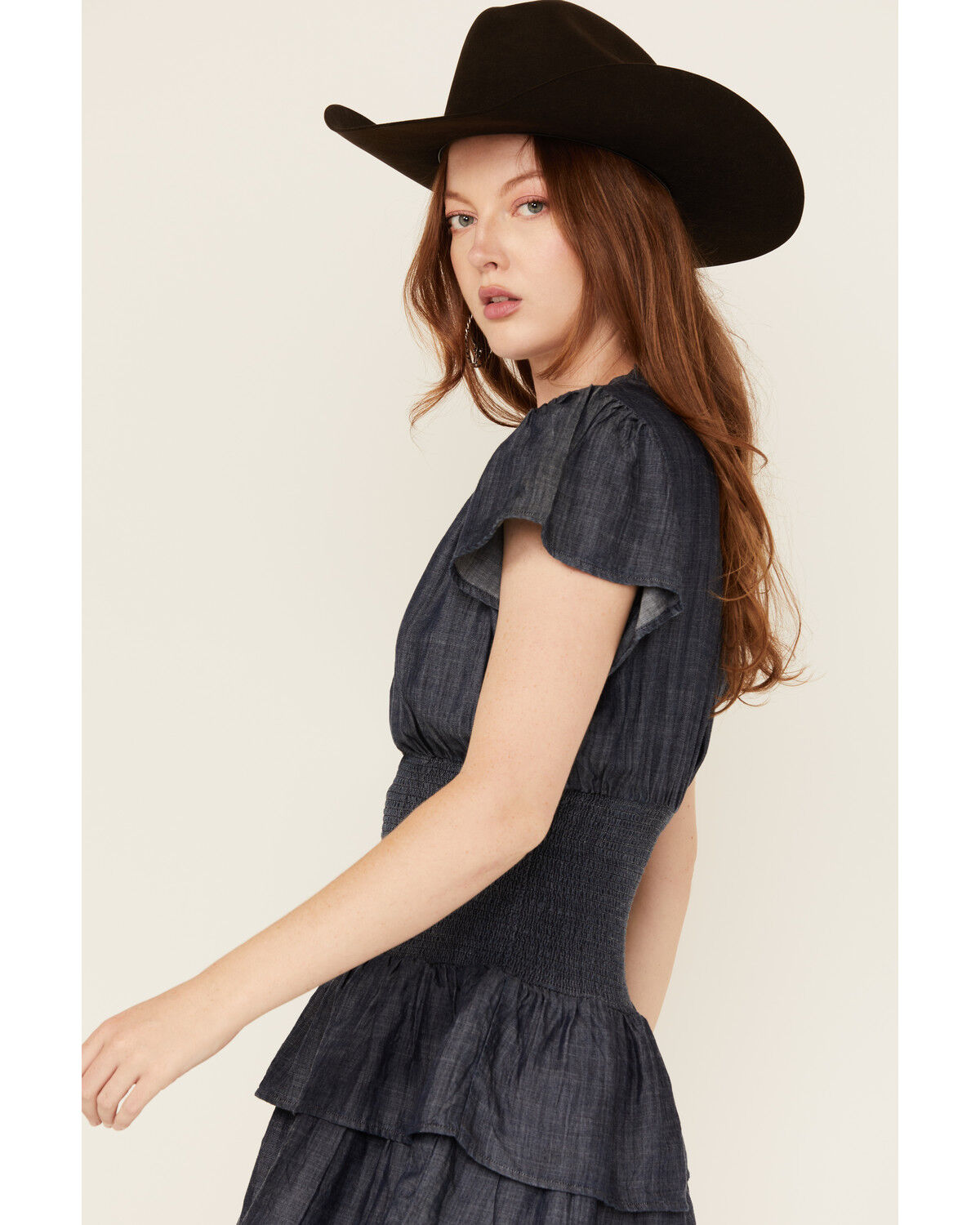 Ariat Women's Stellar Tiered Short Sleeve Mini Denim Dress