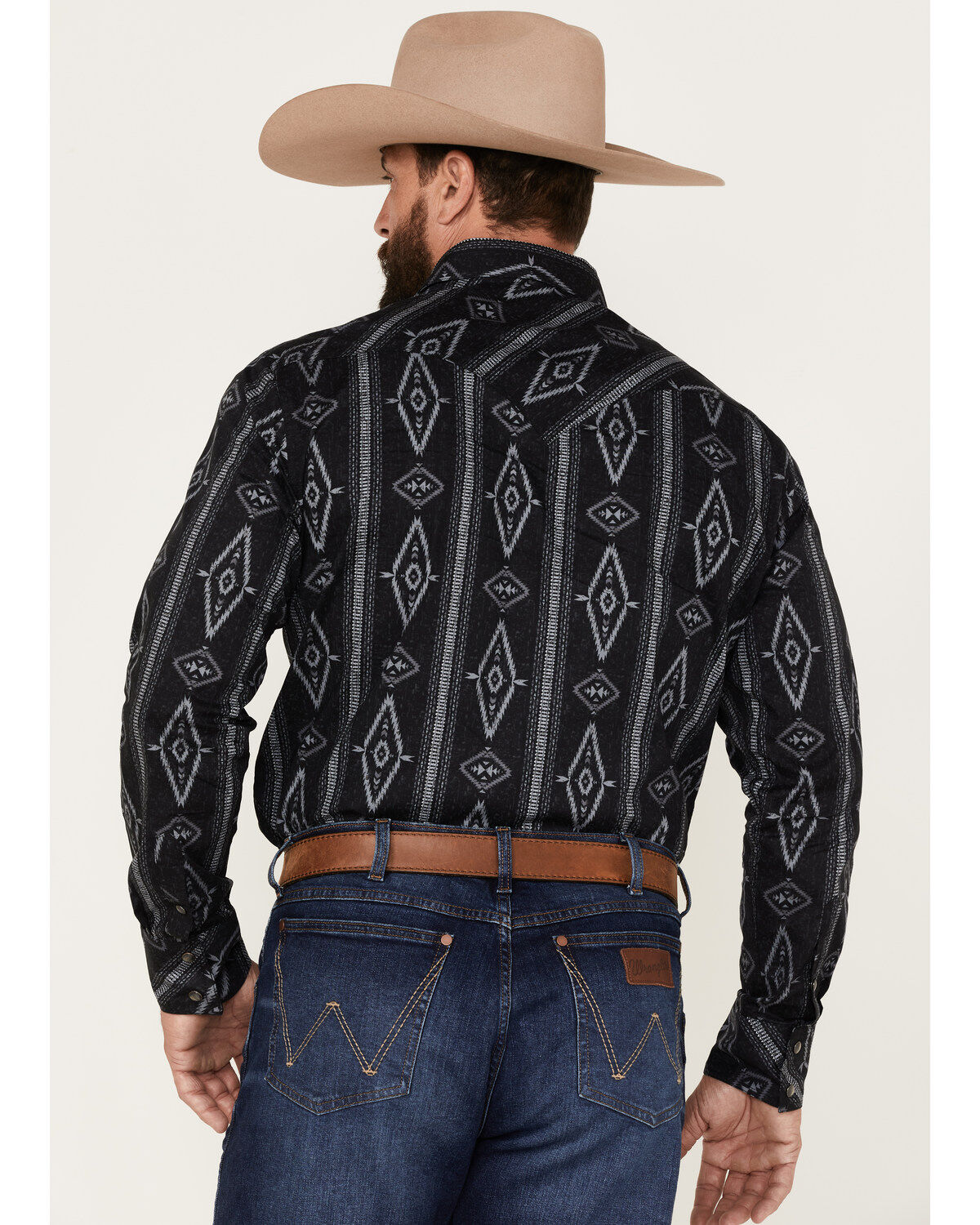 Rock & Roll Denim Men's Southwestern Stretch Long Sleeve Snap Shirt