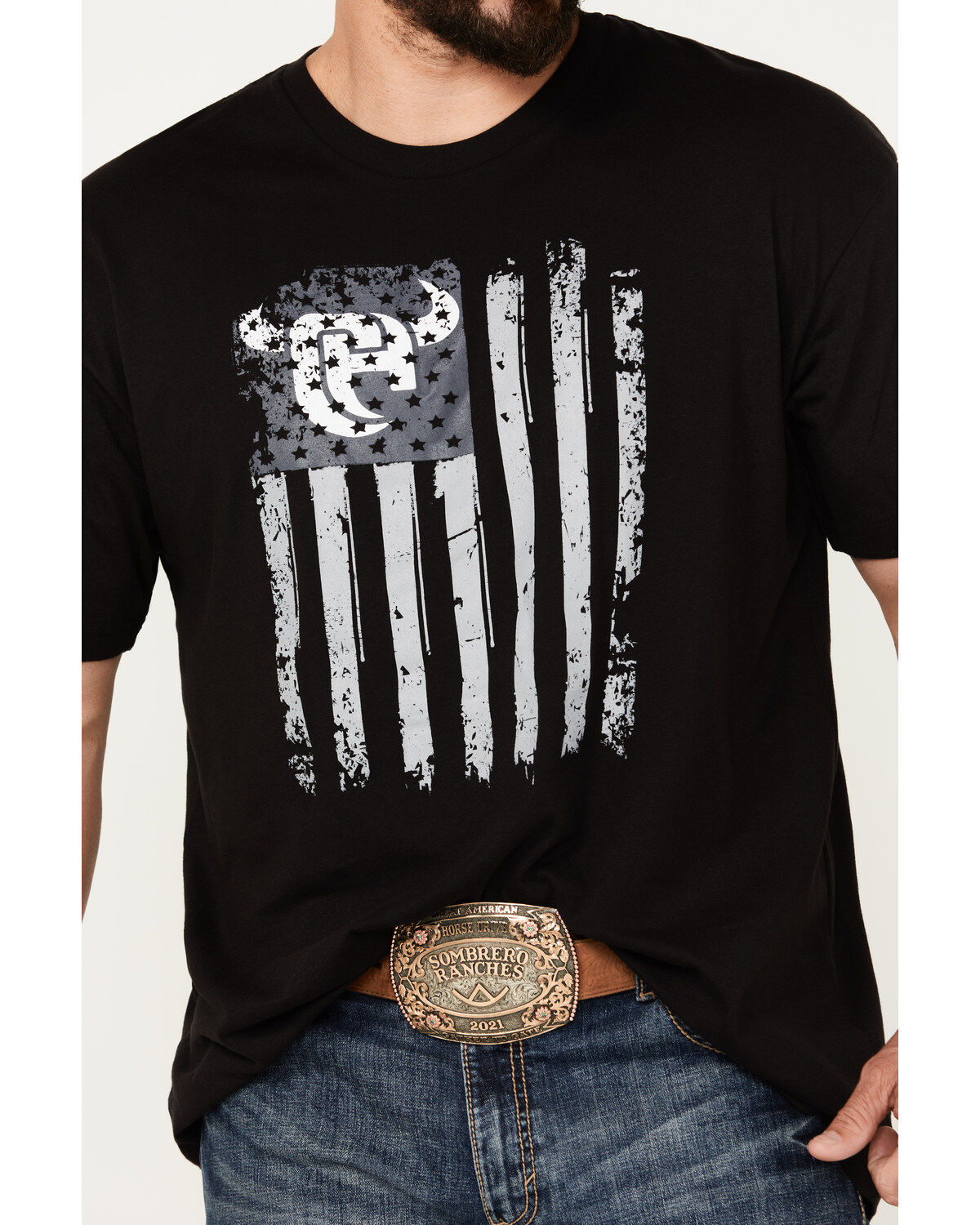 Cowboy Hardware Men's Tonal Flag Short Sleeve Graphic T-Shirt