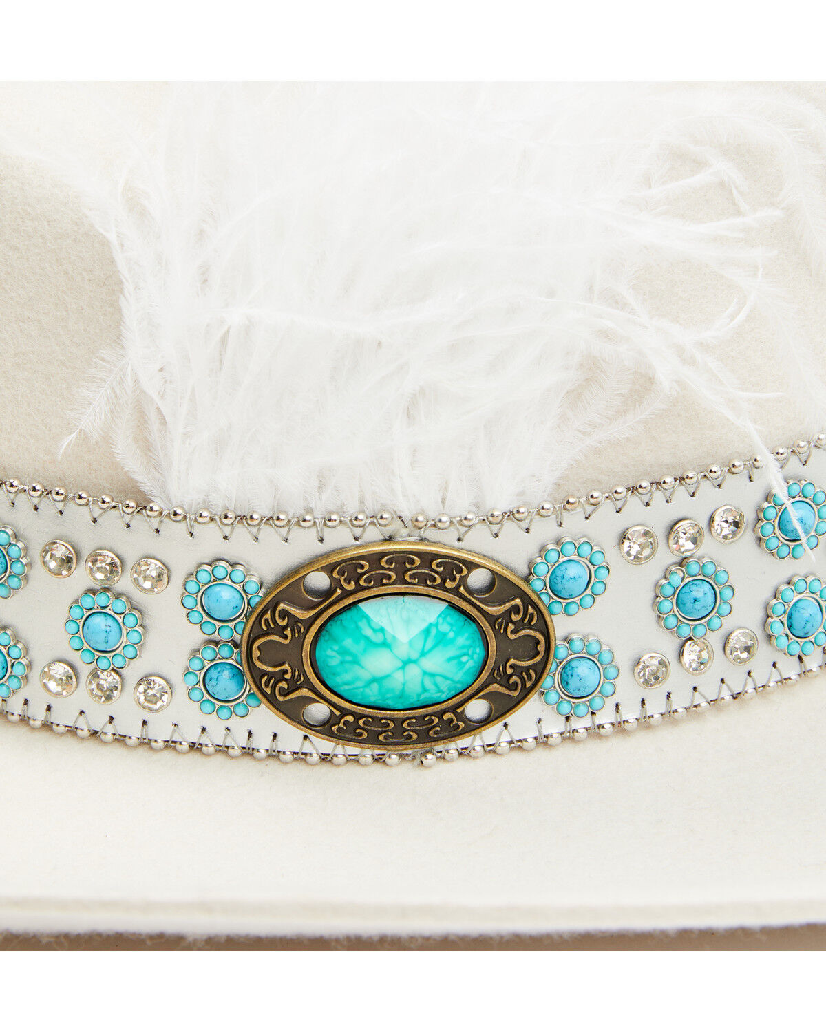 Shyanne Women's Beaded and Feather Embellished Felt Cowboy Hat