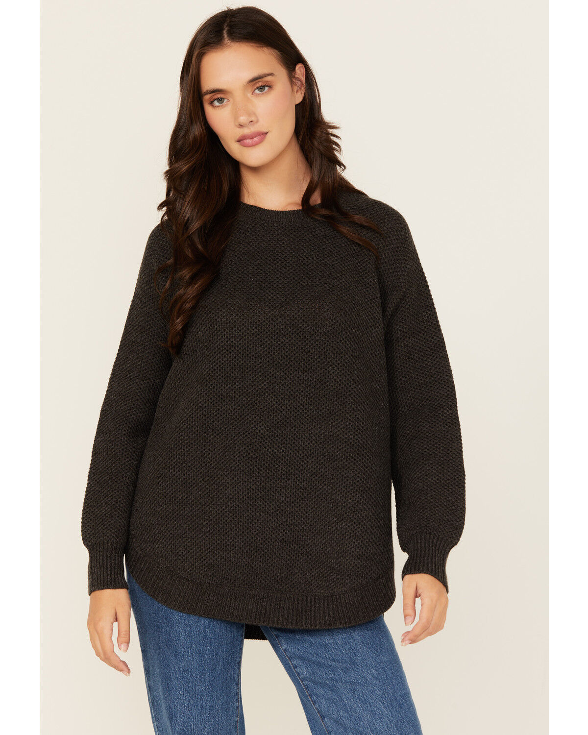 Cotton & Rye Women's Round Bottom Textured Sweater