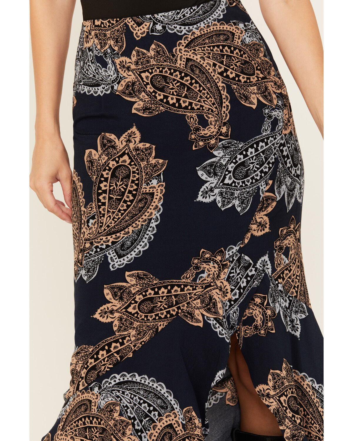 Shyanne Women's Printed Ruffle Slip Maxi Skirt