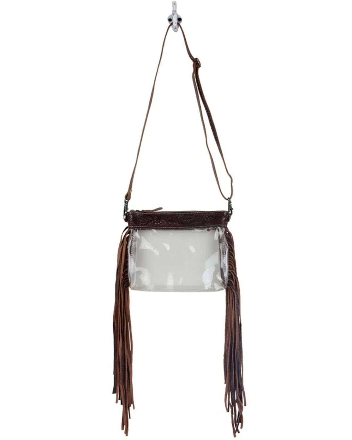 Montana West Women's Fringe Stadium Clear Crossbody Bag