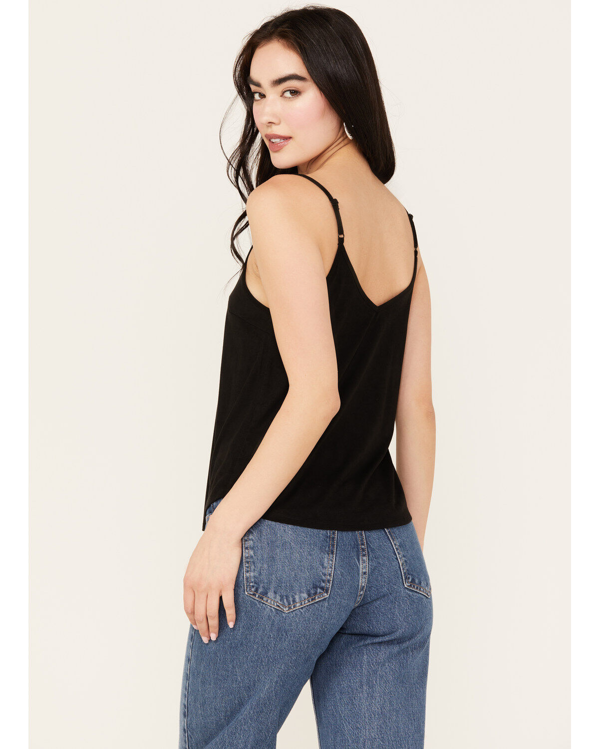 Shyanne Women's Crochet Lace Faux Suede Cami Top