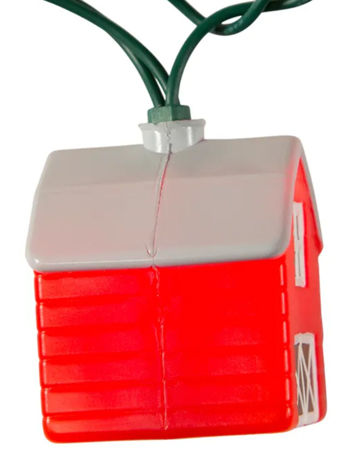 Kurt Adler 12' UL 10-Light Barn Light Set With Green Wire