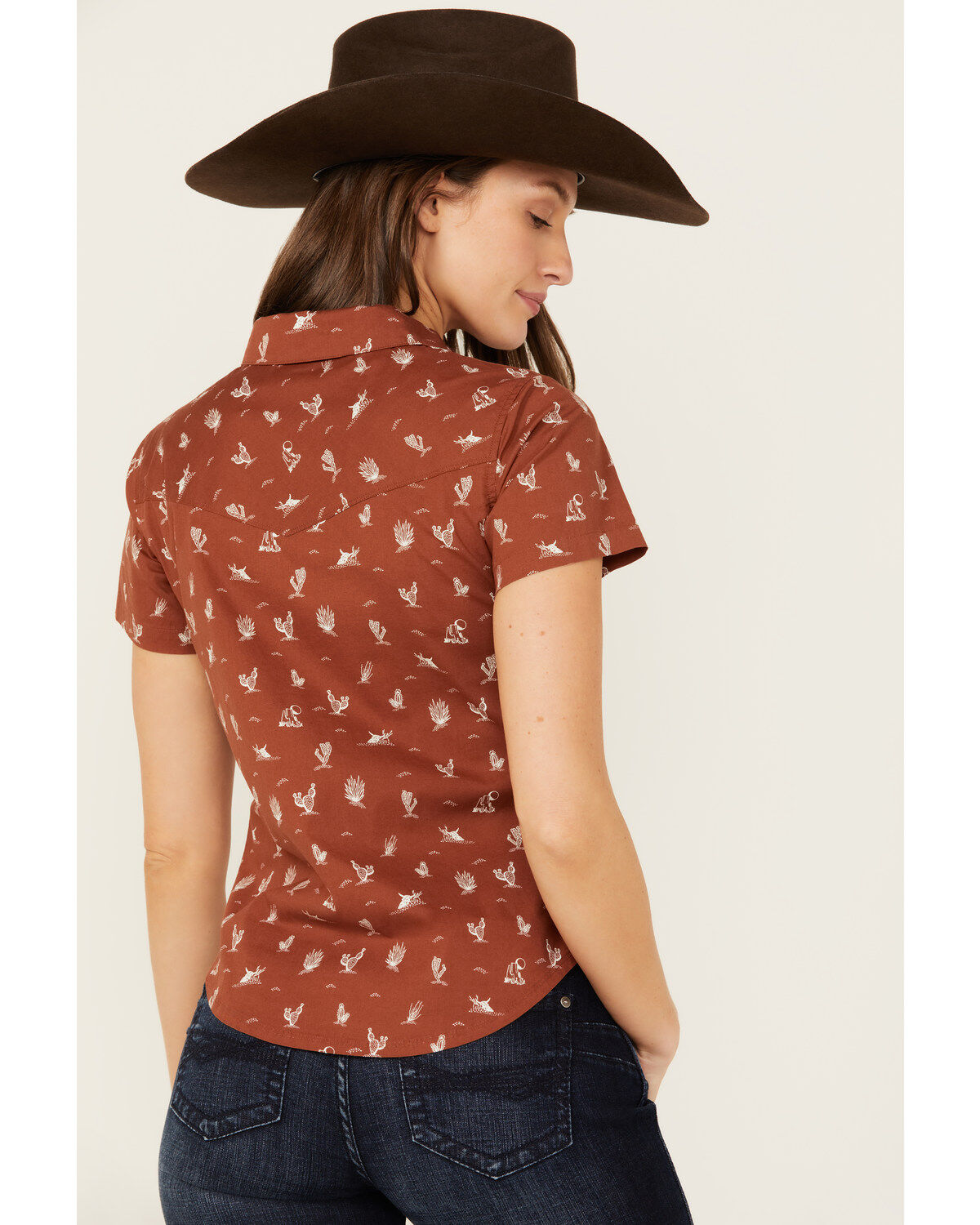 Shyanne Women's Desert Conversational Short Sleeve Stretch Snap Western Shirt