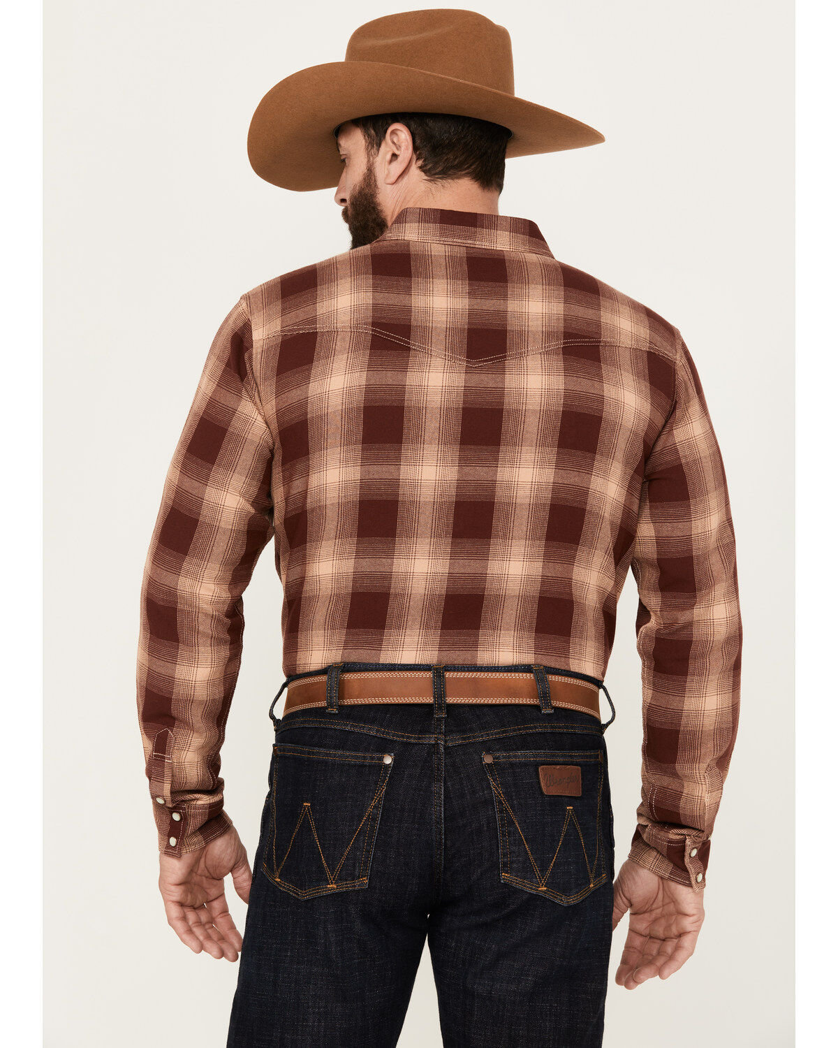 Blue Ranchwear Men's Lander Plaid Print Long Sleeve Western Pearl Snap Shirt