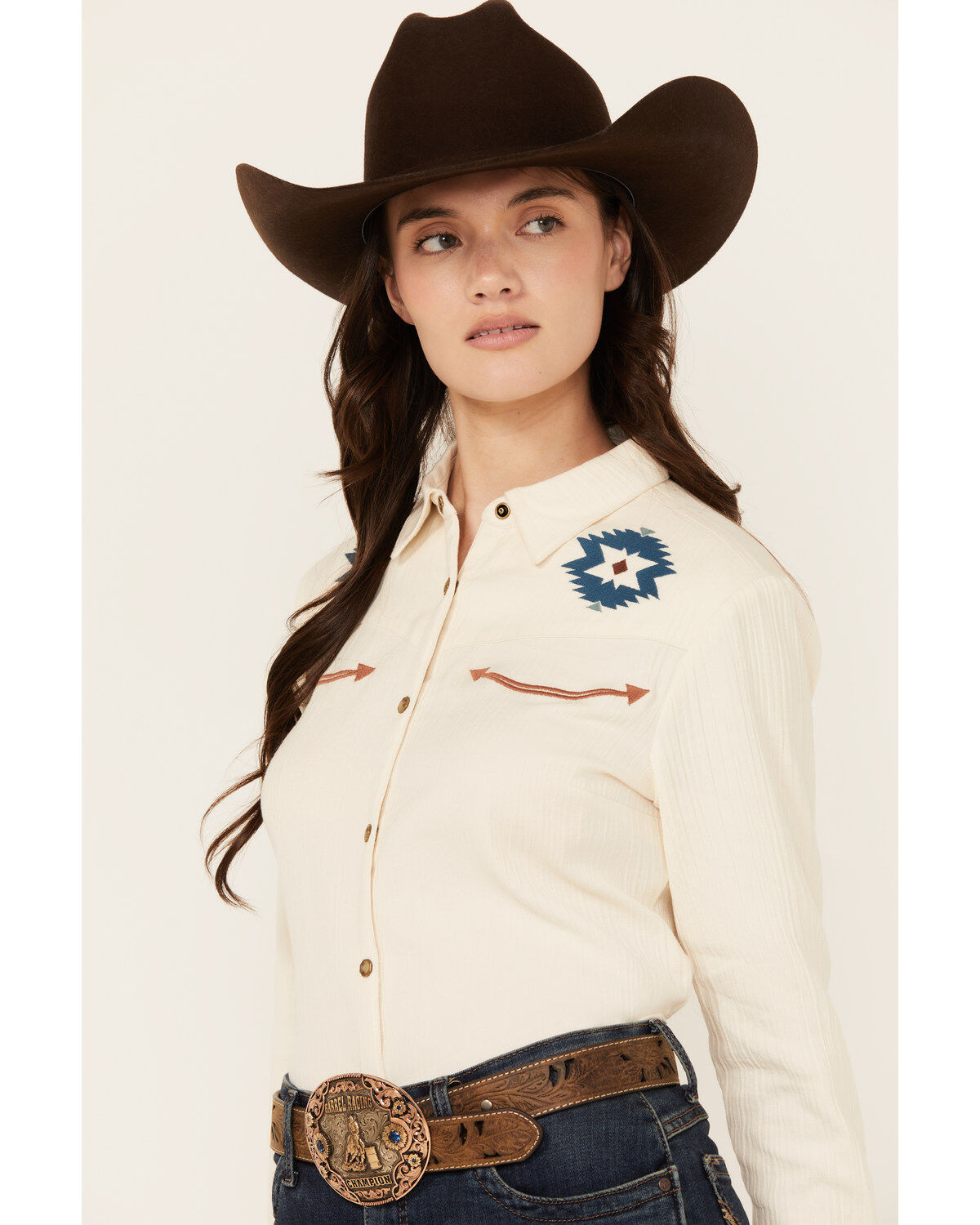 Shyanne Women's Western Embroidered Long Sleeve Snap Western Shirt