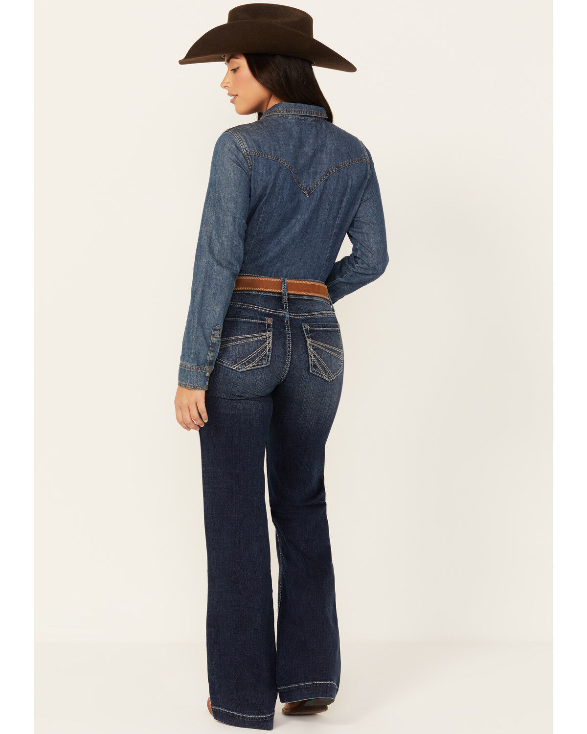 Shyanne Women's Great Falls Dakota Medium Wash Mid Rise Trouser Stretch Riding Jeans