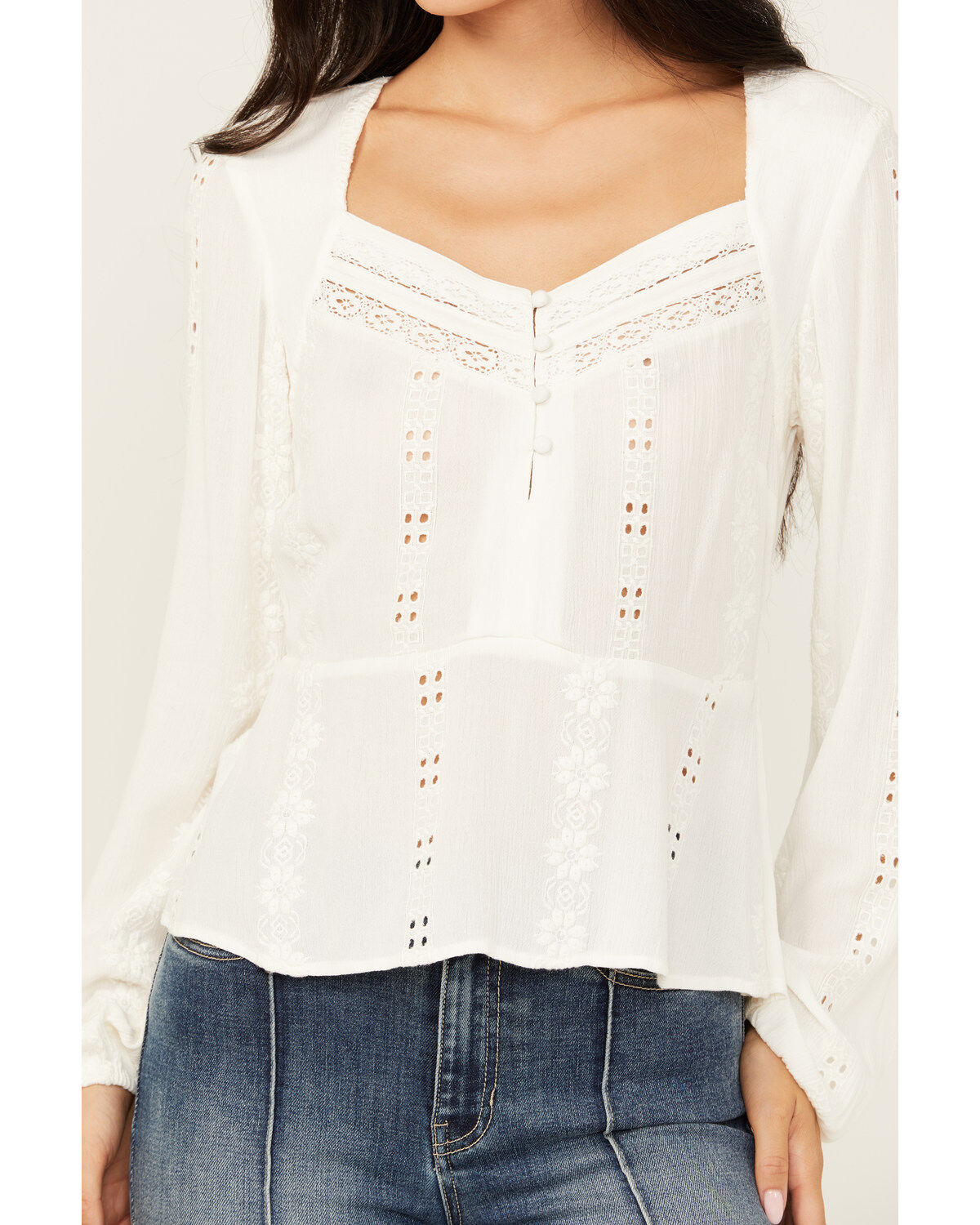 Idyllwind Women's Teel Eyelet Keyhole Blouse