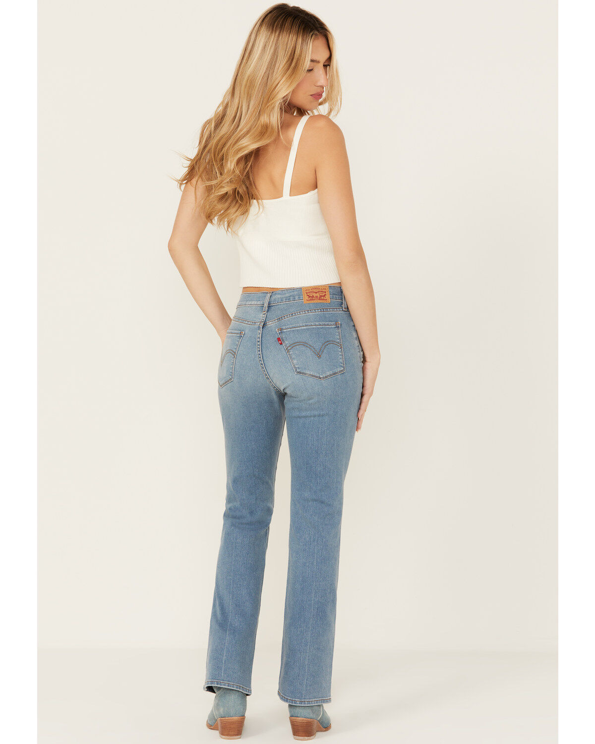 Levi's Medium Wash Rare Form Mid Rise Stretch Classic Bootcut Jeans