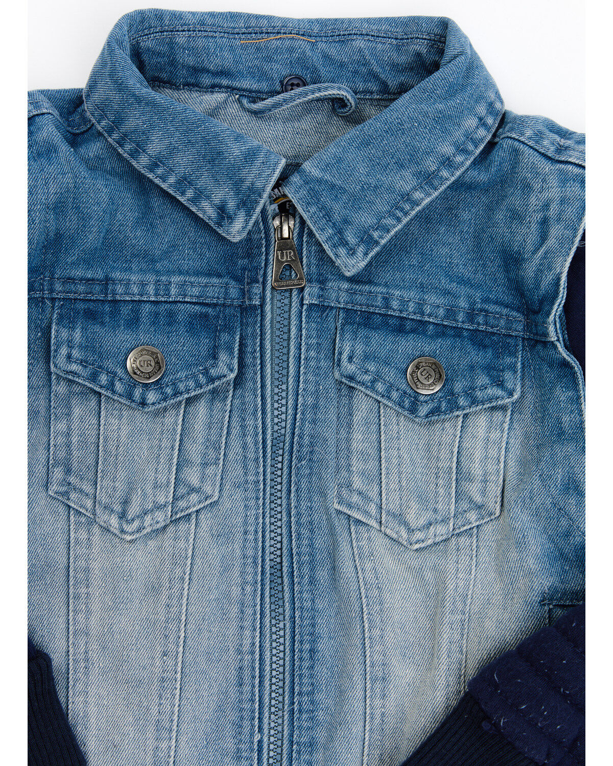 Urban Republic Boys' Denim Vest Layered Jacket