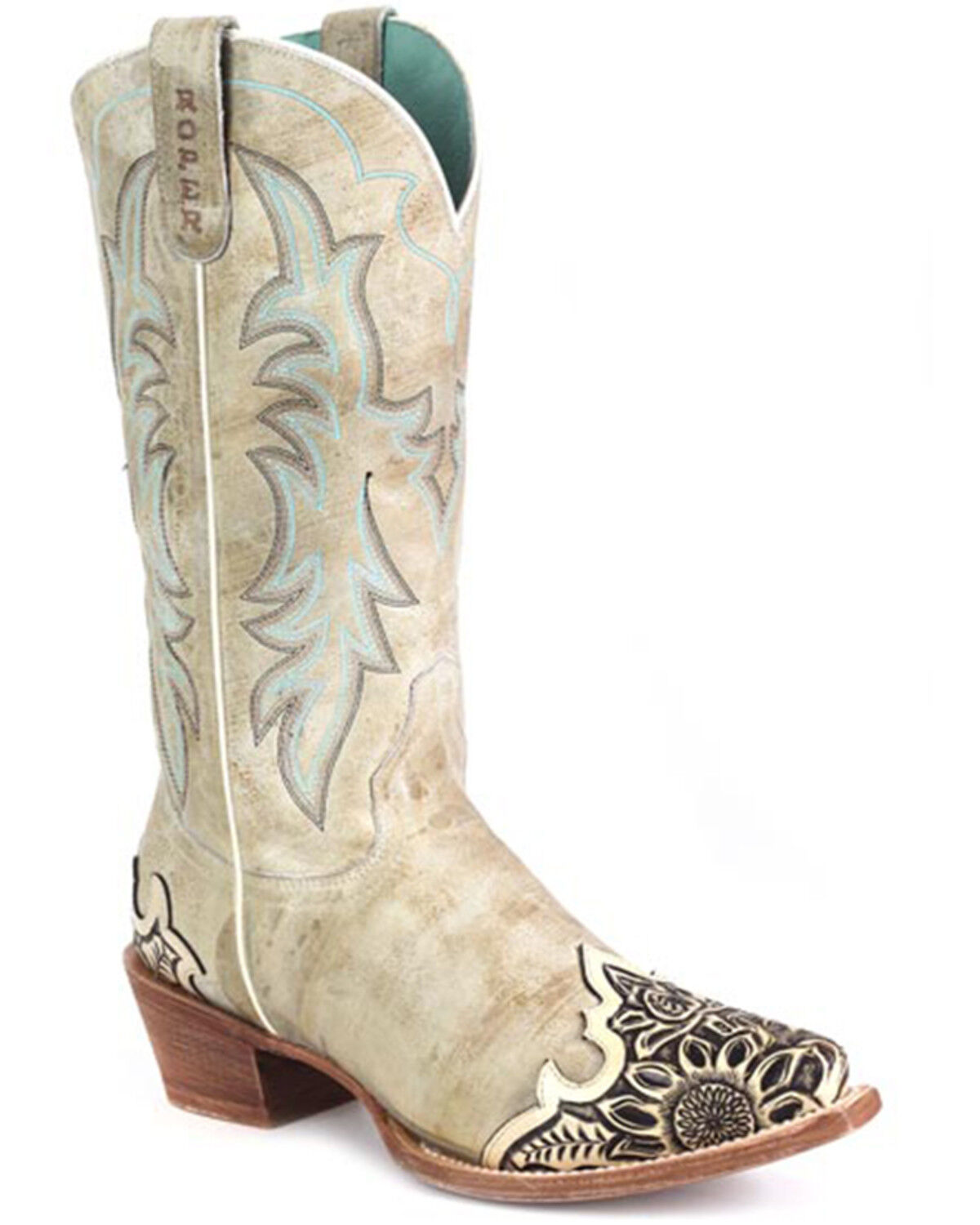 Roper Women's Cremello Tall Western Boots - Snip Toe