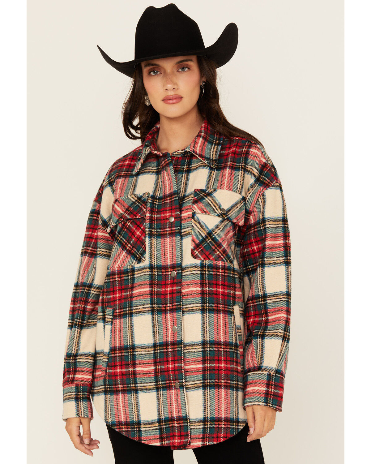 Fornia Women's Plaid Print Shacket