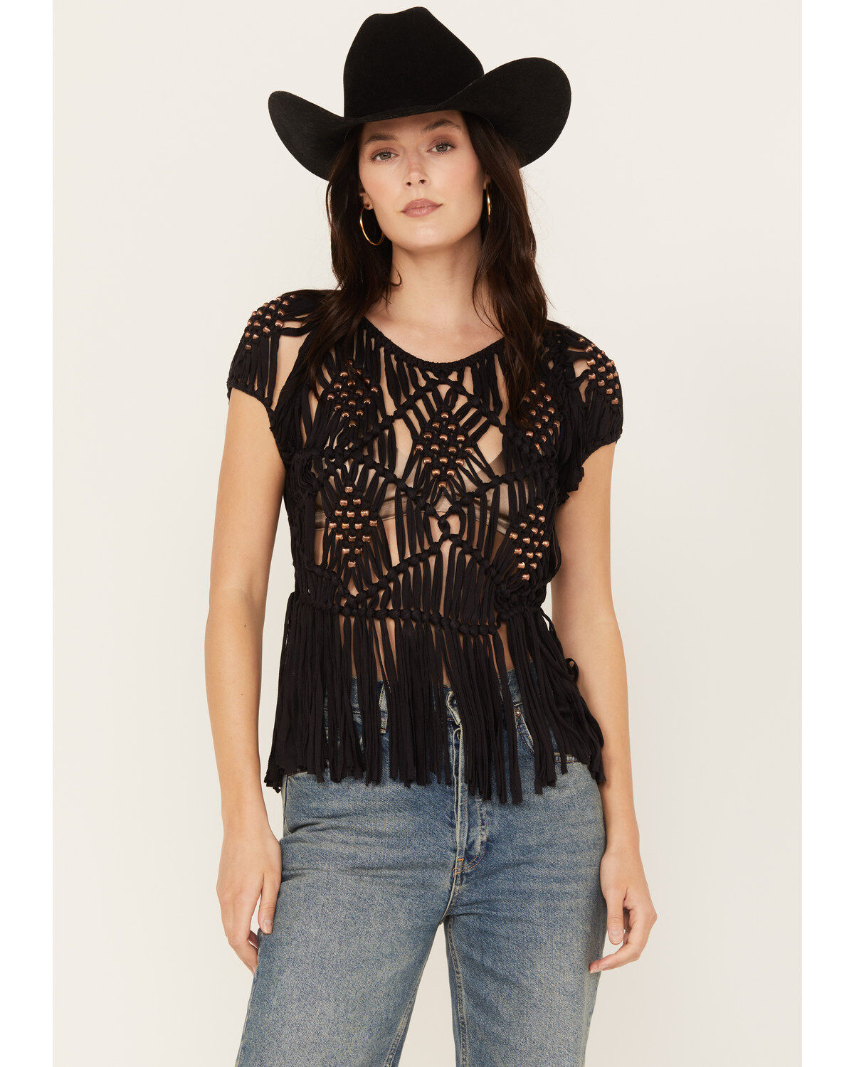 Shyanne Women's Hand Macrame Fringe Top