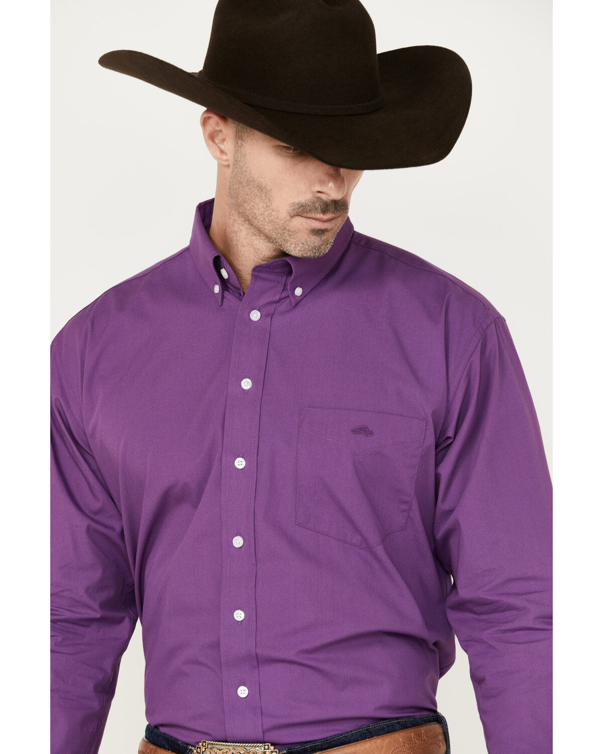 Resistol Men's Kendall Solid Long Sleeve Button Down Western Shirt