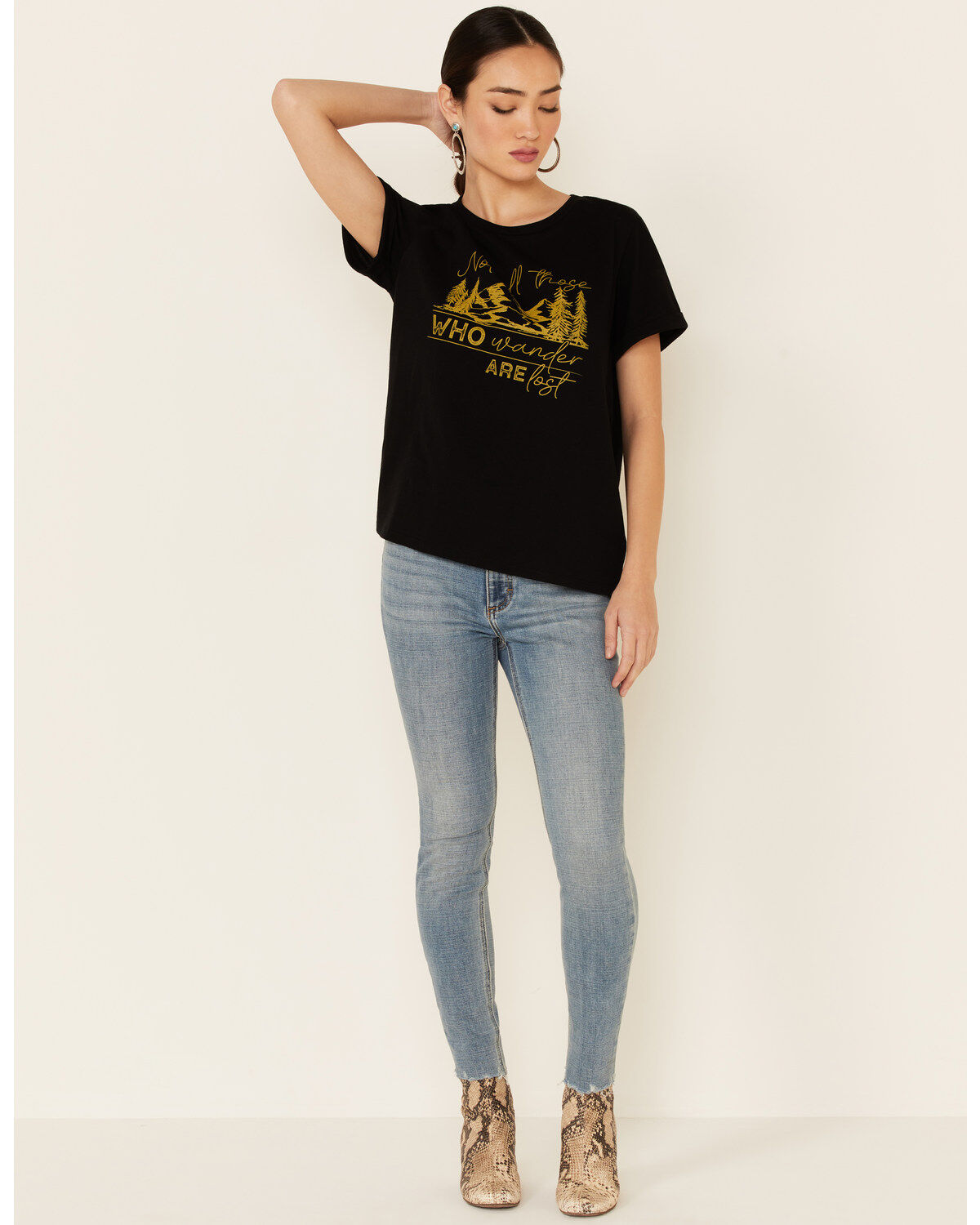Cut & Paste Women's Not All Those Who Wander Are Lost Graphic Short Sleeve Tee