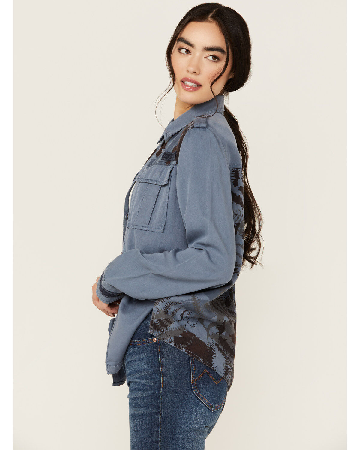 Cleo + Wolf Women's Axel Printed Long Sleeve Button-Down Shirt